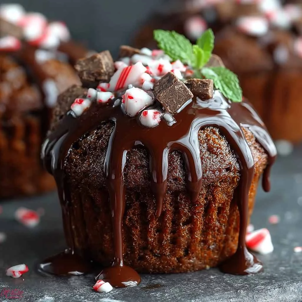 Peppermint Hot Chocolate Muffins