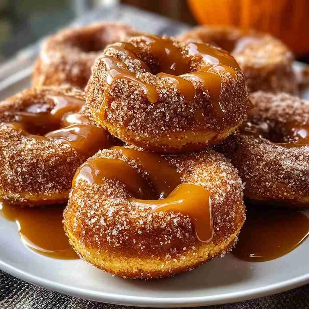 Pumpkin Apple Cider Donuts Caramel Drizzle Fall Treat