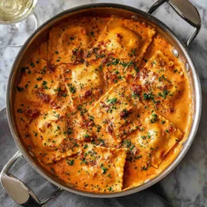 Ravioli with Sun Dried Tomato Cream Sauce