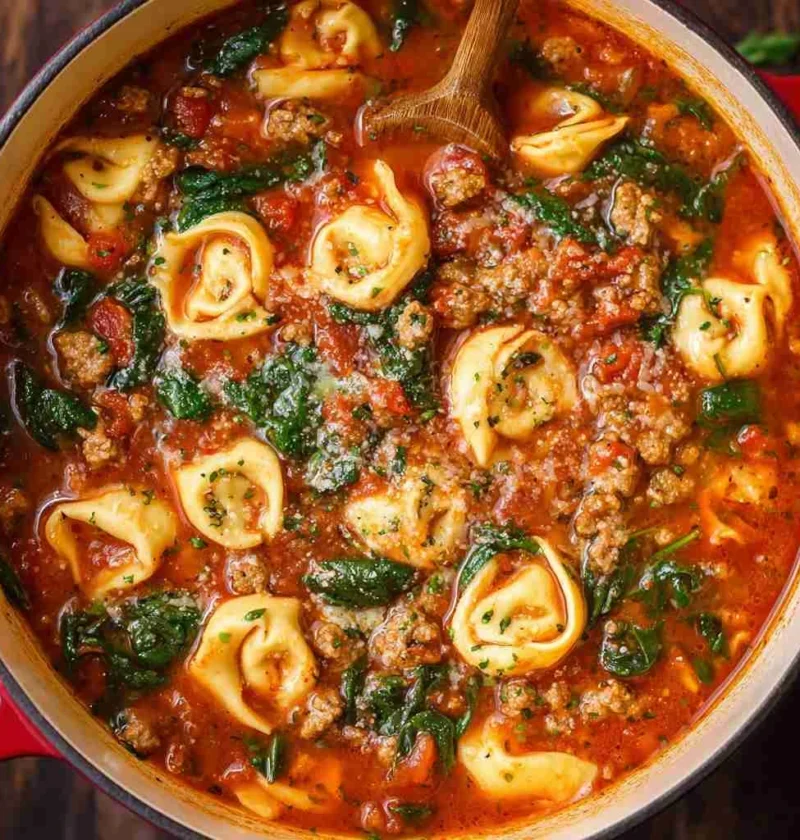 Sausage Spinach Tortellini Soup Onepot Italian