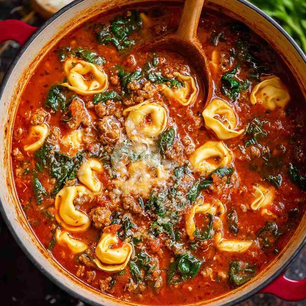 Sausage Spinach Tortellini Soup Onepot Italian