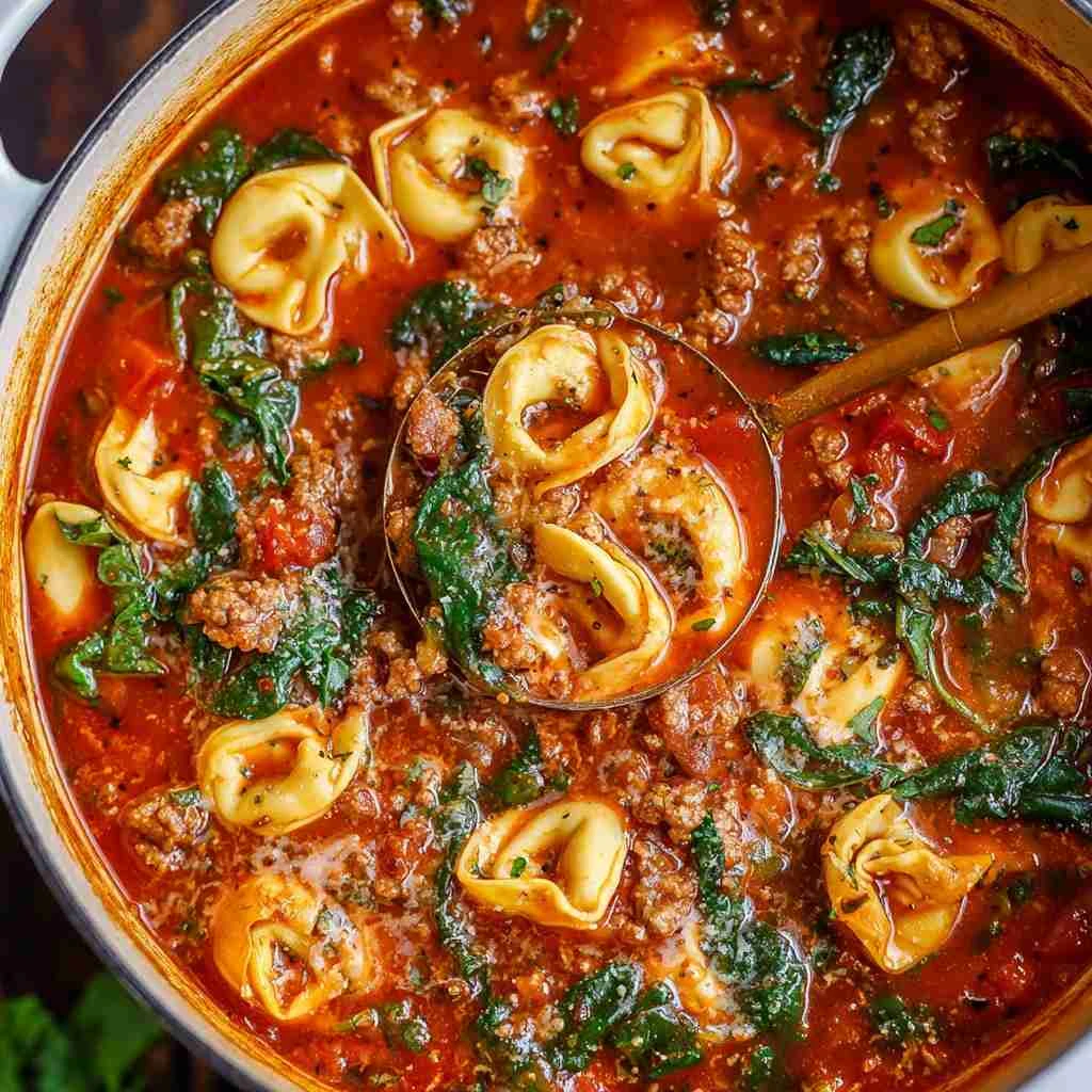 Sausage Spinach Tortellini Soup Onepot Italian