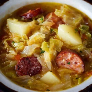 Savory Polish Kielbasa and Cabbage Soup: A Hearty Comfort in Every Spoonful