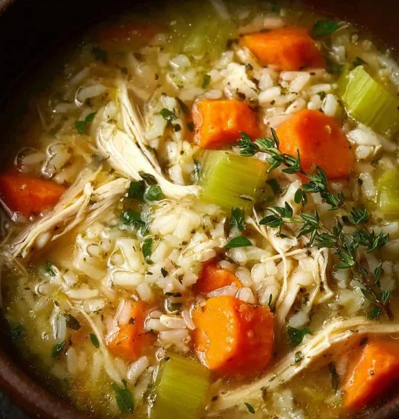 Slow Cooker Chicken Rice Soup