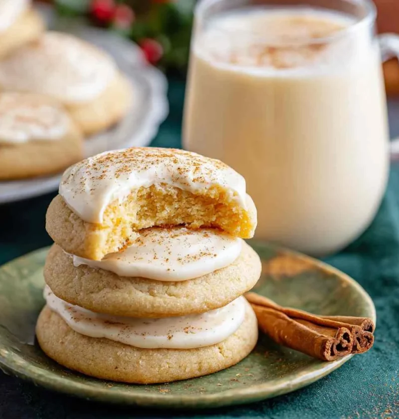 Soft Frosted Eggnog Cookies Bakerystyle Holiday