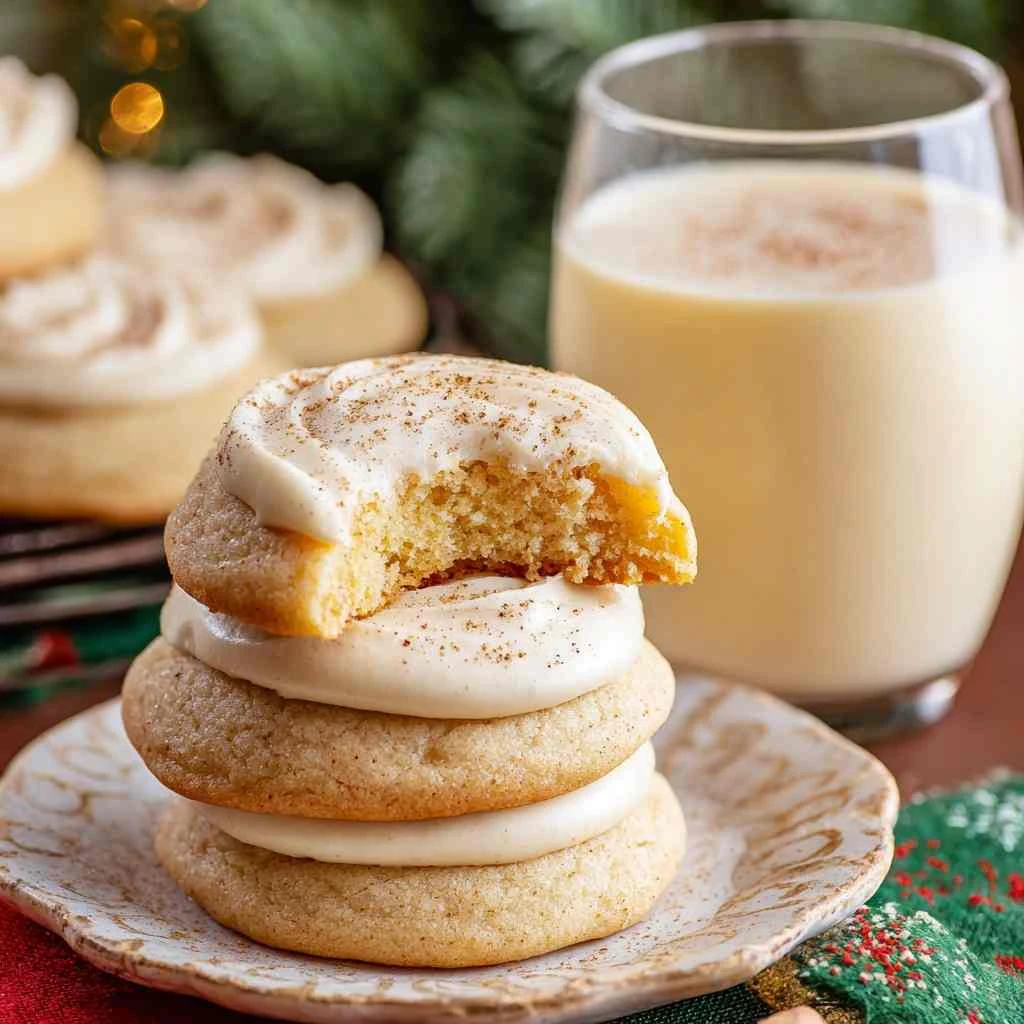 Soft Frosted Eggnog Cookies Bakerystyle Holiday