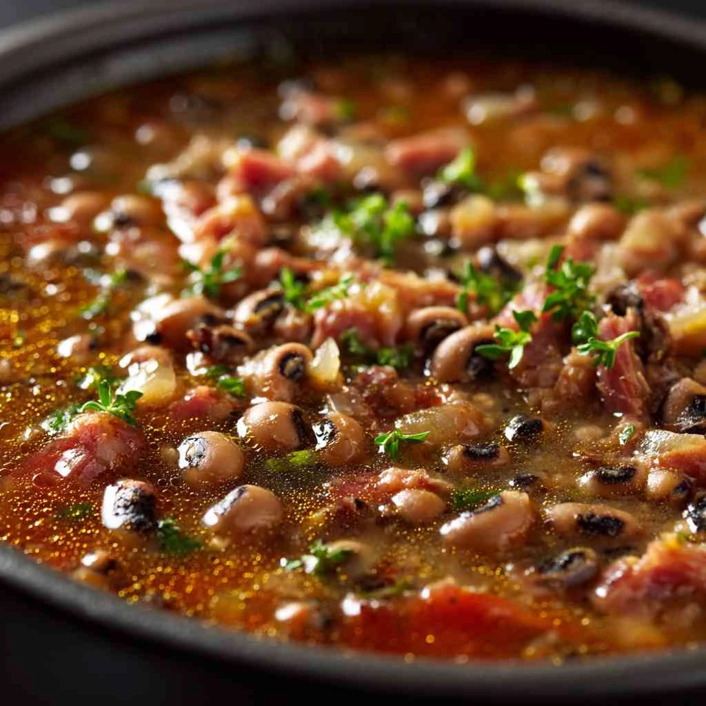 Southern Comfort Slowcooked Black Eyed Peas Holiday Ham
