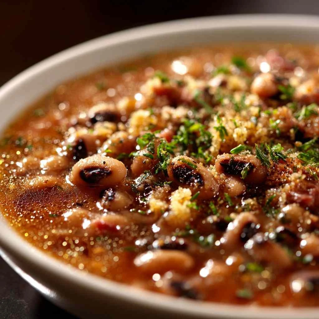 Southern Comfort Slowcooked Black Eyed Peas Holiday Ham