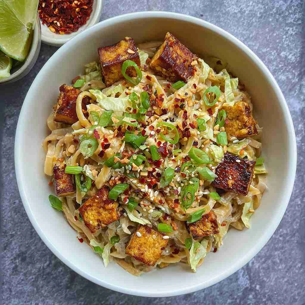 Spicy Tofu Peanut Noodles