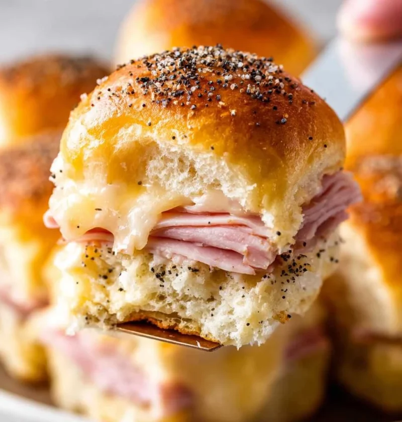 Swiss Cheese Ham Delights Hawaiian Roll Sliders