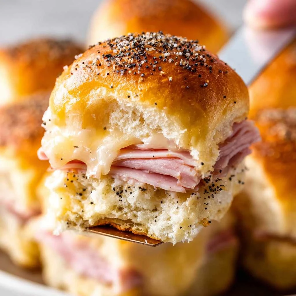 Swiss Cheese Ham Delights (Hawaiian Roll Sliders)