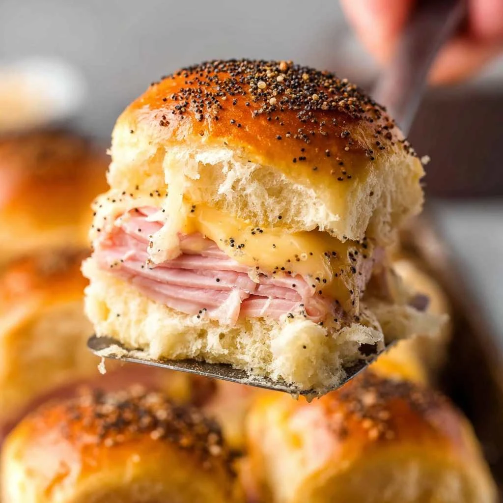 Swiss Cheese Ham Delights Hawaiian Roll Sliders