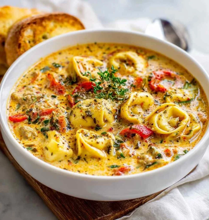 Ultimate Creamy Sausage Tortellini Soup
