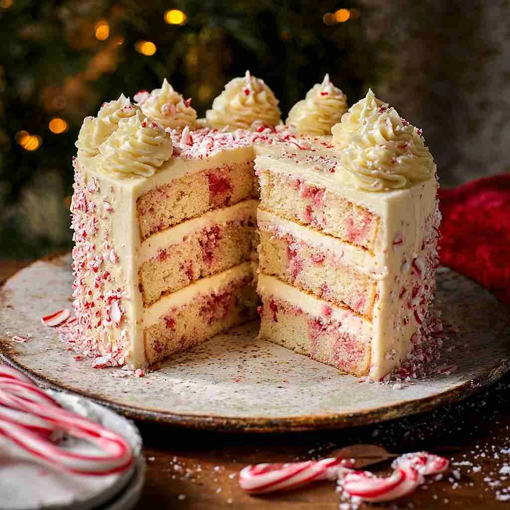 White Chocolate Peppermint Cake