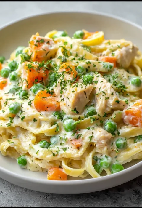 Makeahead Chicken Veggie Alfredo Freezer Meal
