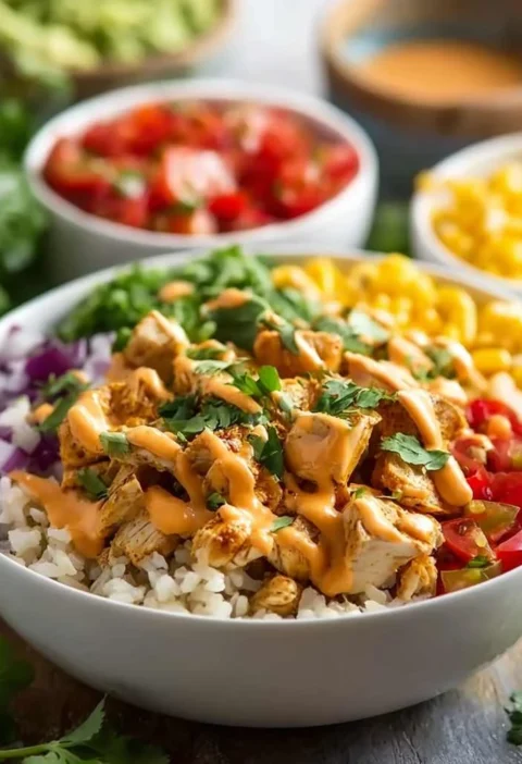 Buffalo Chicken Burrito Bowls