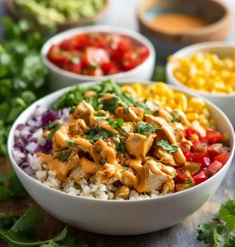 Buffalo Chicken Burrito Bowls
