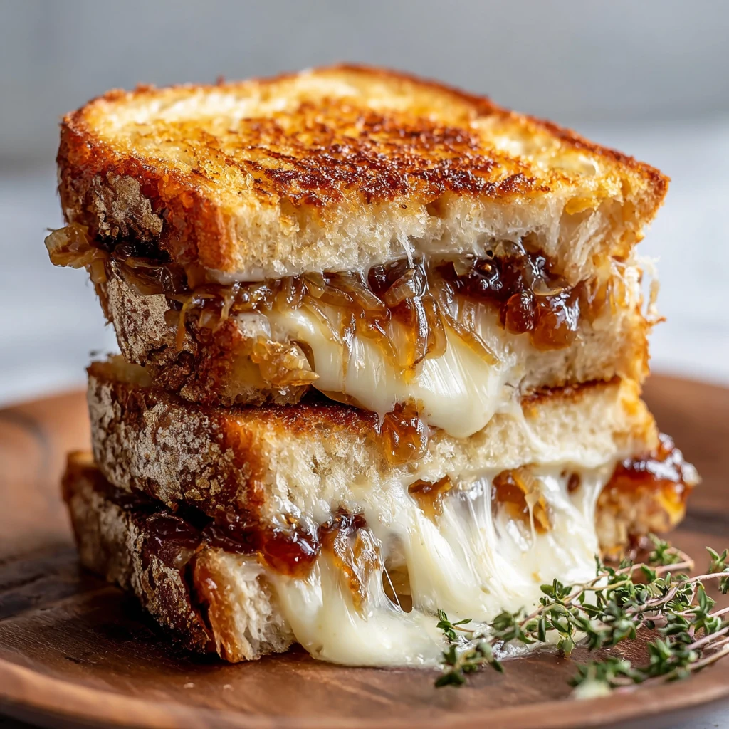 Caramelized Onion & Gruyère Grilled Cheese: A Fig Jam Dream!