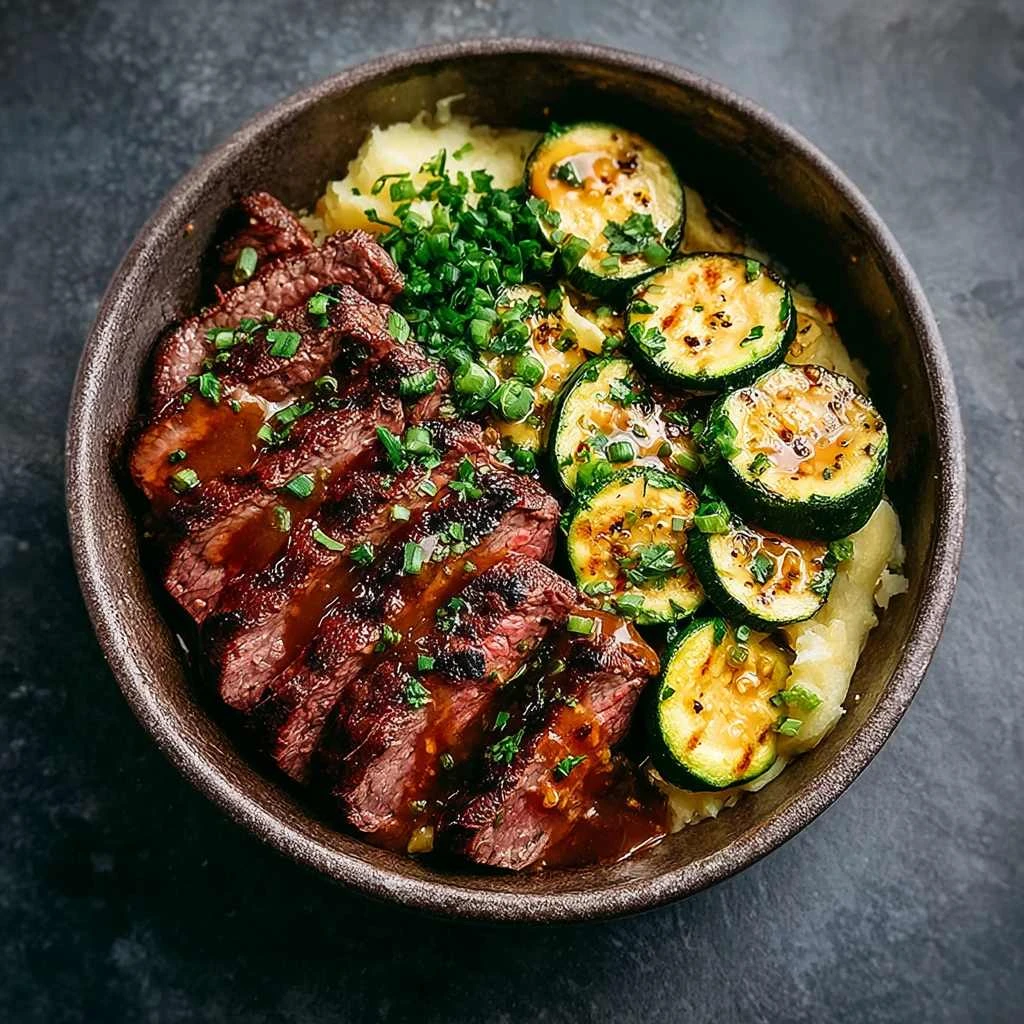 Cozy Grilled Steak Bowl with Zucchini