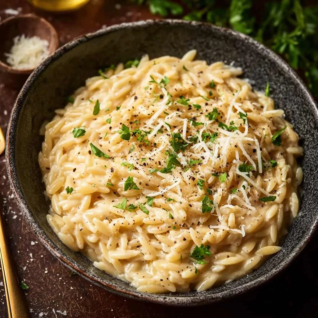 Creamy Garlic Parmesan Orzo