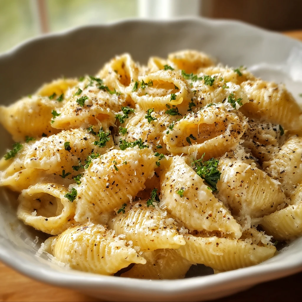 Creamy Roasted Garlic Parmesan Shells: Dinner Delight