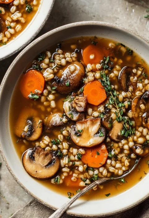 Makeahead Mushroom Barley Soup Freezer Meal