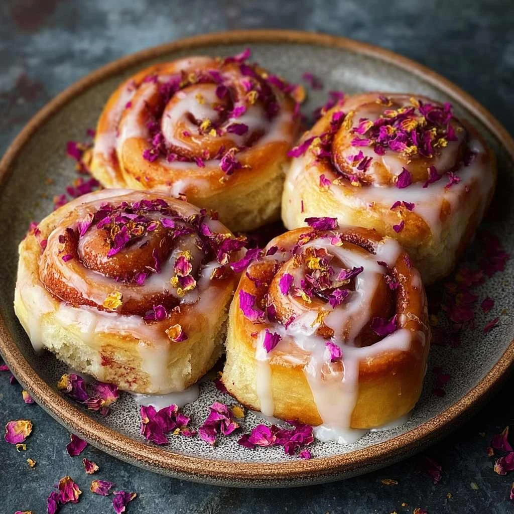 Raspberry Rose Cheesecake Buns
