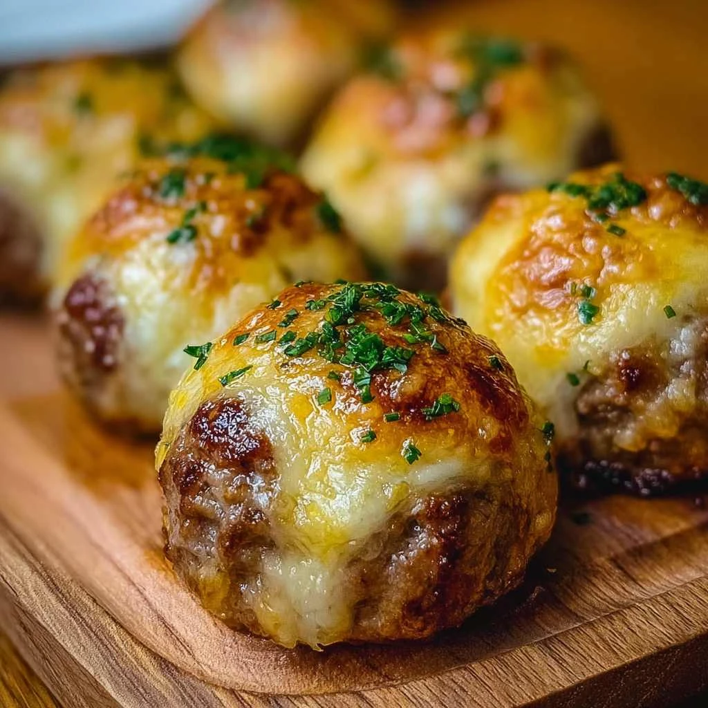 Garlic Parmesan Cheeseburger Bombs