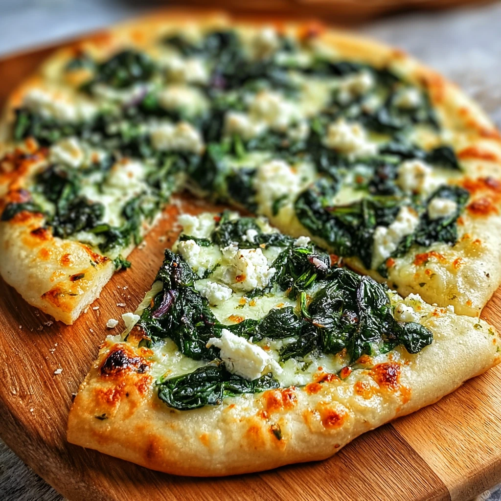 Greek Roasted Garlic Spinach White Pizza Youll Crave
