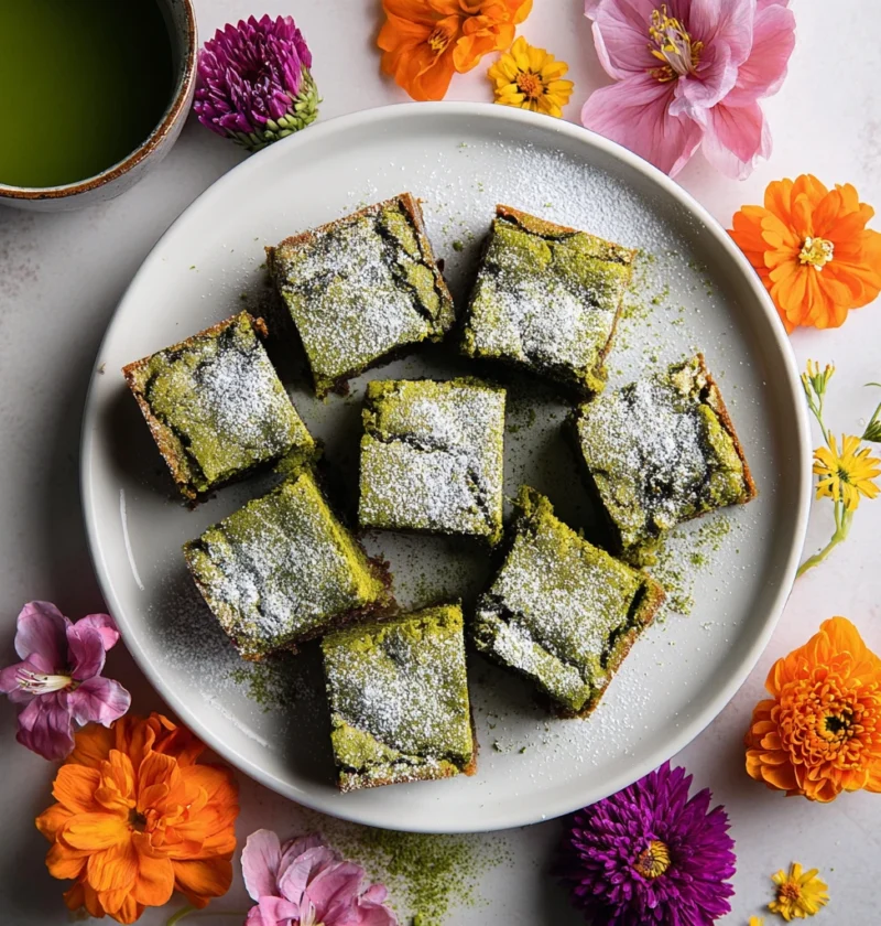 Matcha White Bean Blondies Delicious Twist Try