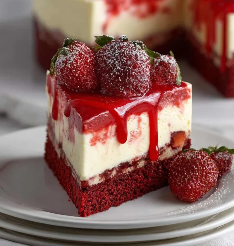 Red Velvet Strawberry Cheesecake Recipe Homemade Treat