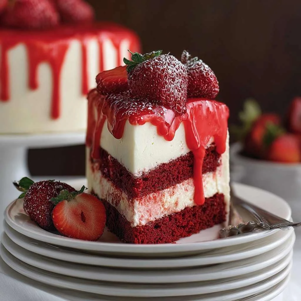 Red Velvet Strawberry Cheesecake Recipe Homemade Treat