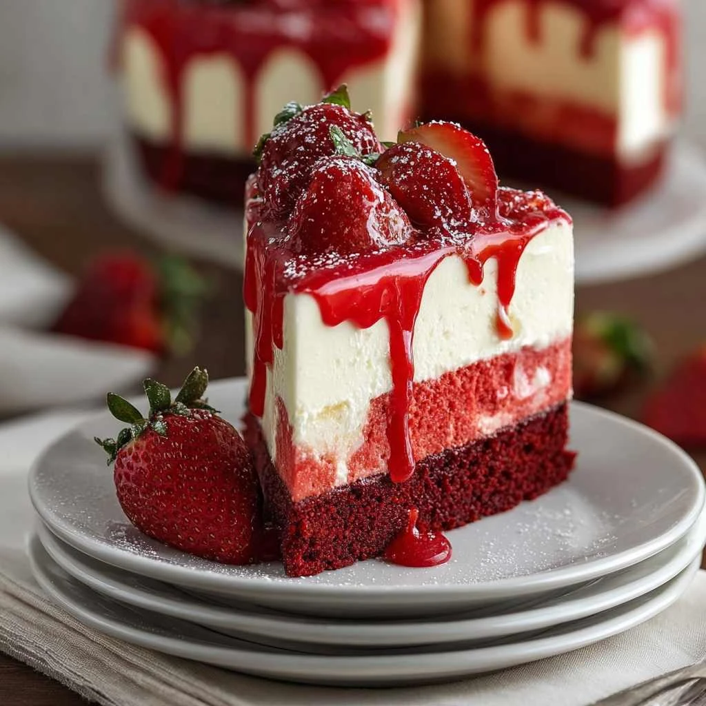 Red Velvet Strawberry Cheesecake Recipe Homemade Treat