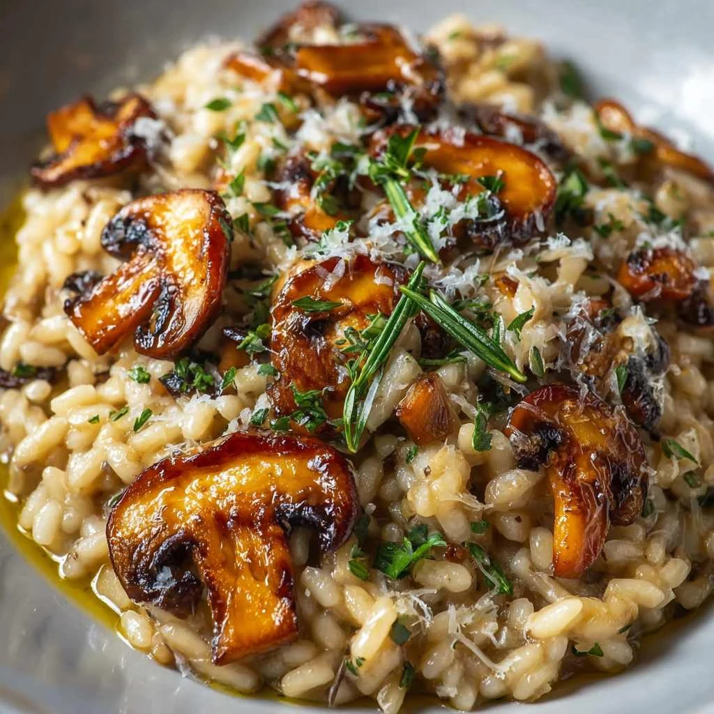 Risotto Mushrooms Italian Dish