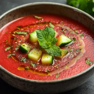 Spicy Watermelon Gazpacho with Mint: A Refreshing Delight!