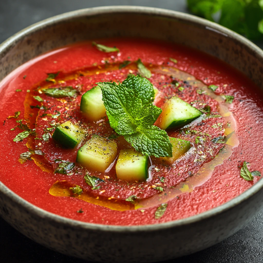 Spicy Watermelon Gazpacho with Mint: A Refreshing Delight!