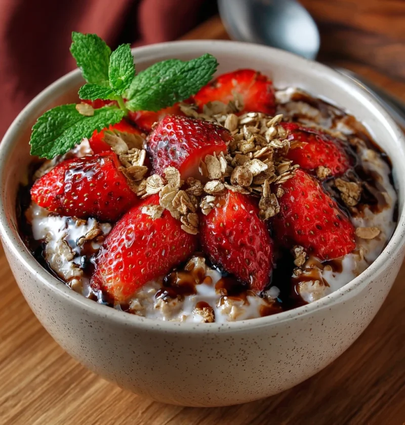 Strawberry Balsamic Overnight Oats Delicious Twist