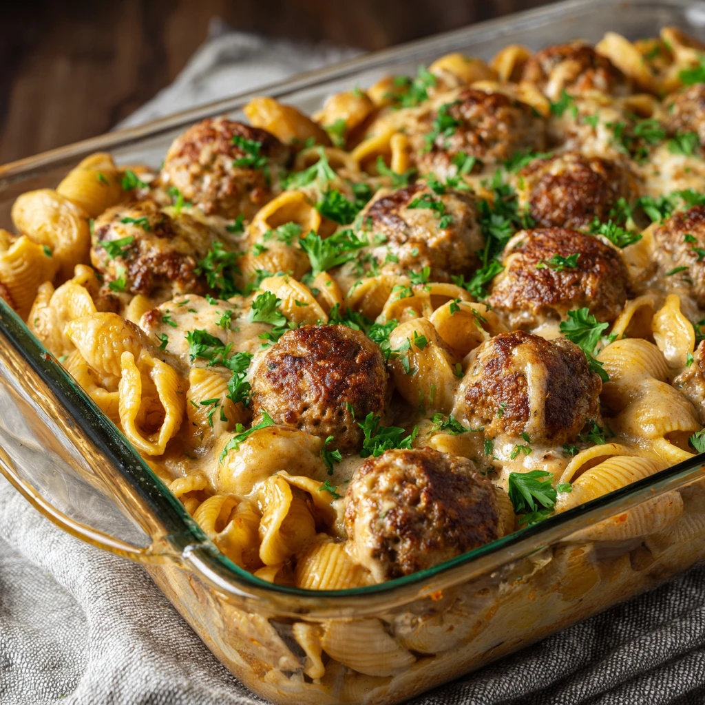 Swedish Meatball Pasta Bake Recipe