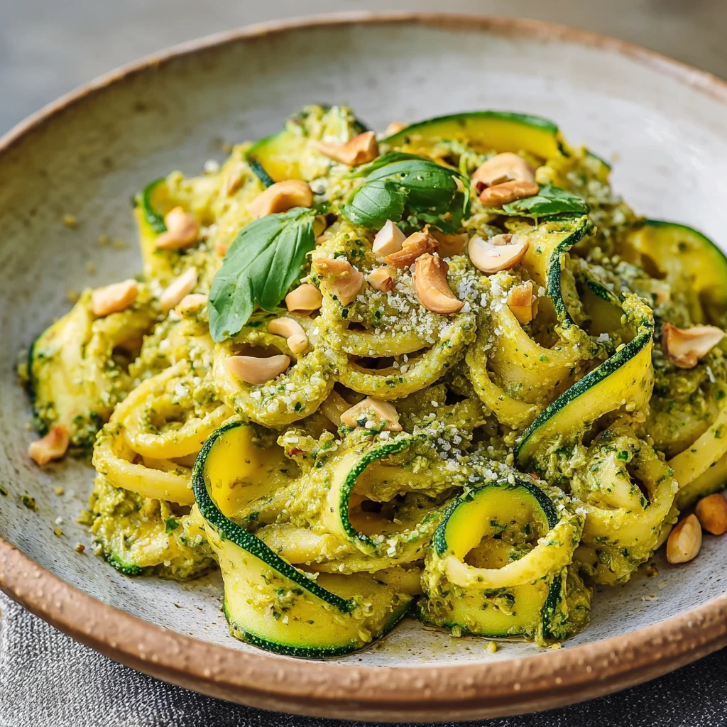 Turmeric Cashew Cream Pasta Zucchini Ribbons Delicious