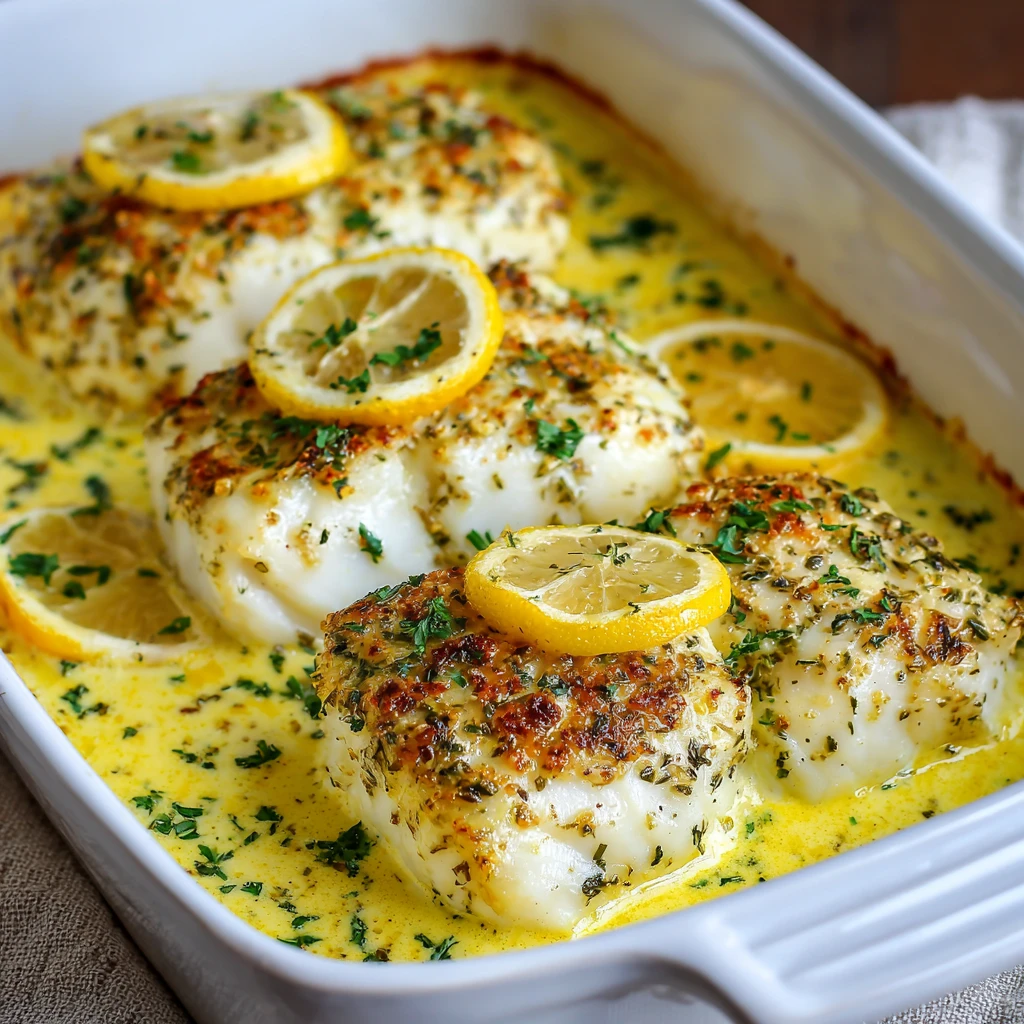 Baked Cod in Coconut Lemon Cream Sauce for Busy Weeknights Recipe