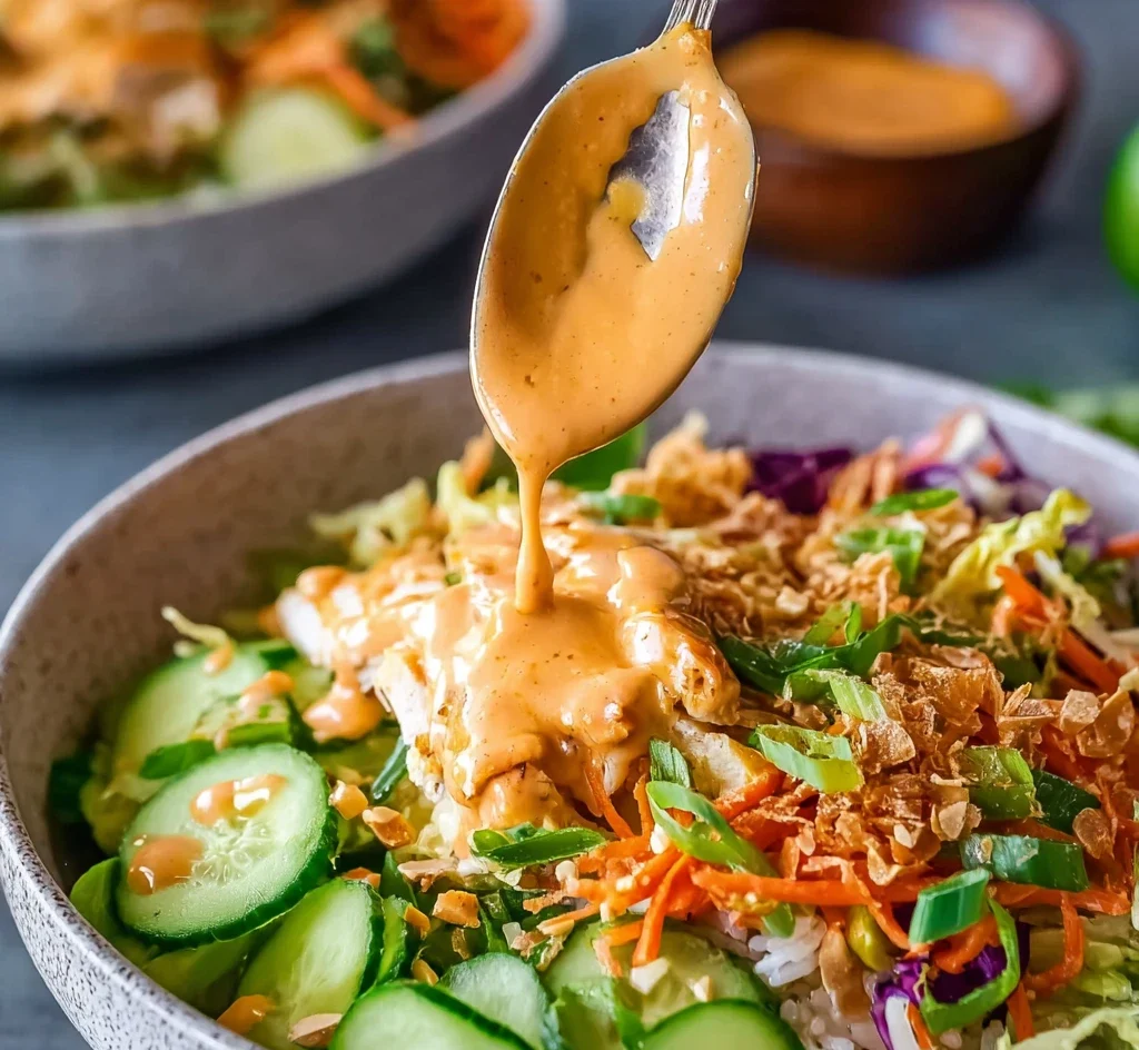 Chicken Satay Crispy Rice Salad Bowls