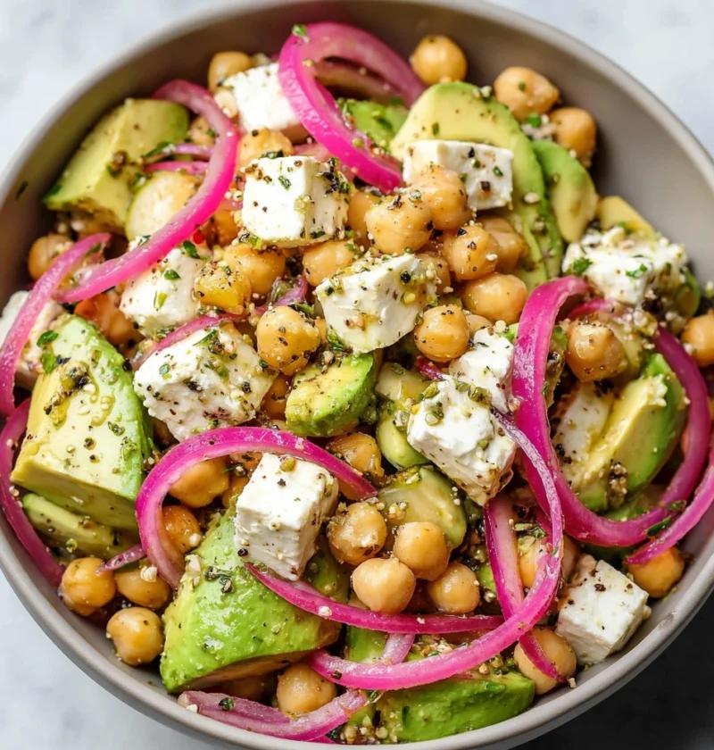 Chickpea Feta Avocado Salad