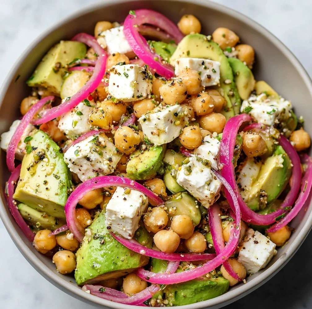 Chickpea Feta Avocado Salad