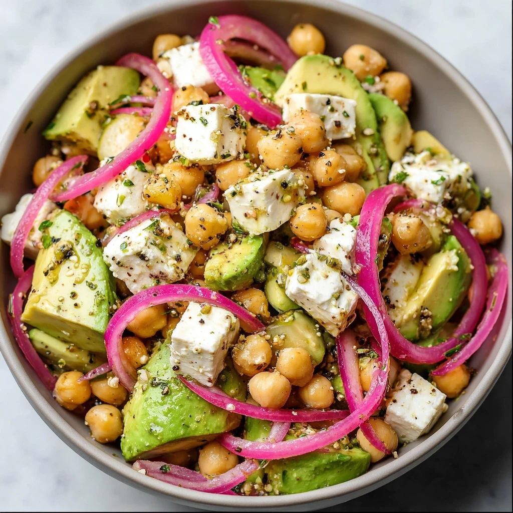 Chickpea Feta Avocado Salad