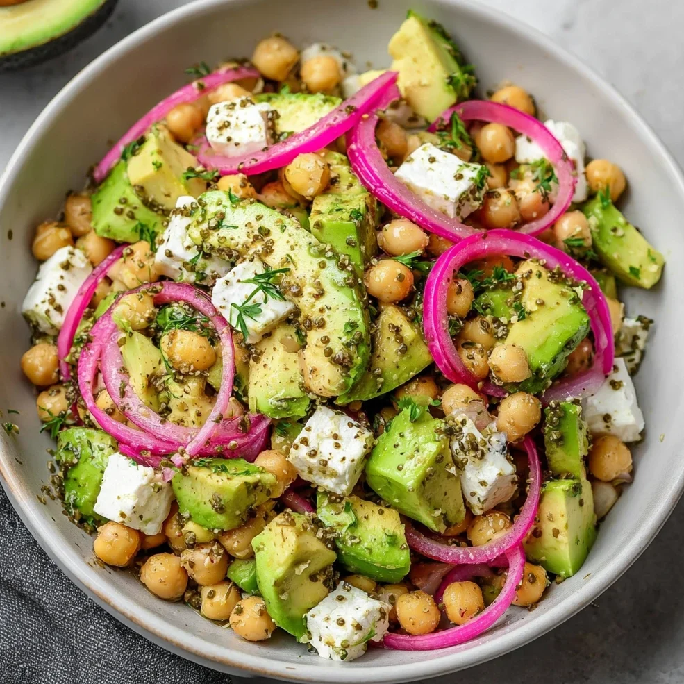 Chickpea Feta Avocado Salad
