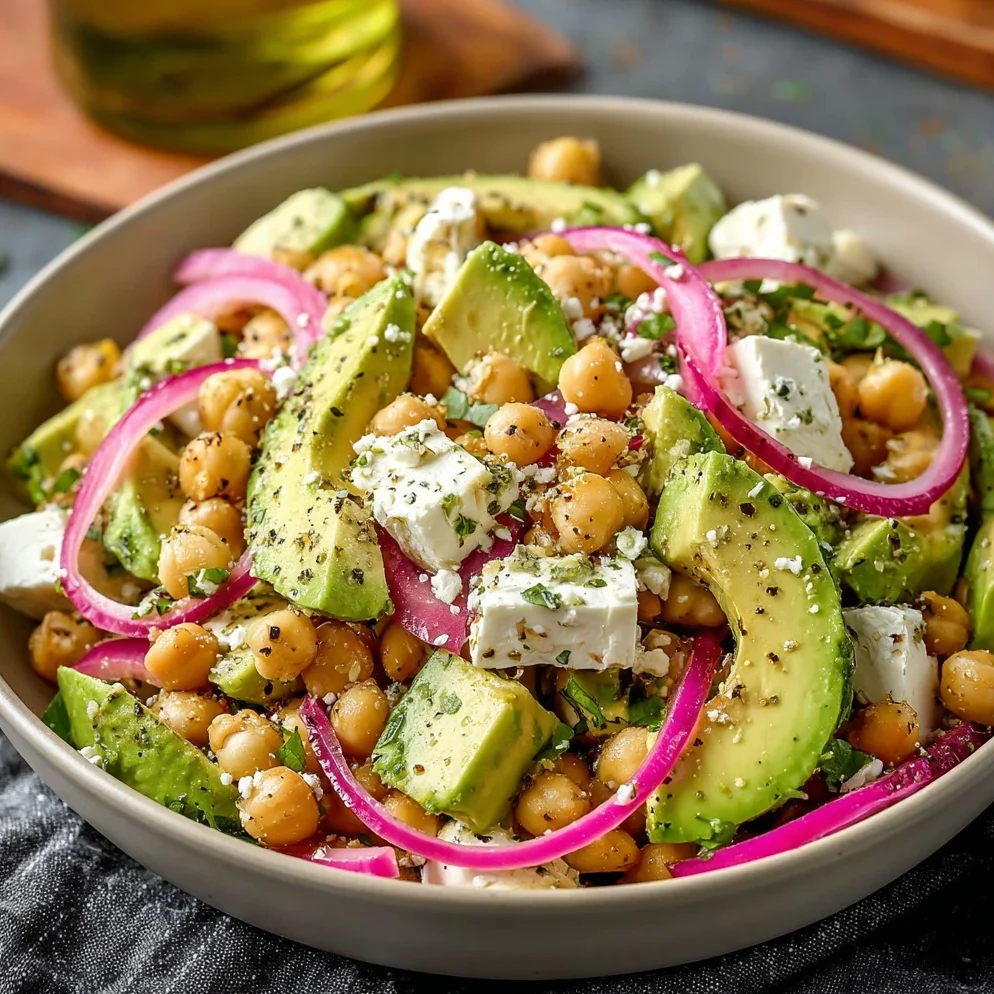 Chickpea Feta Avocado Salad