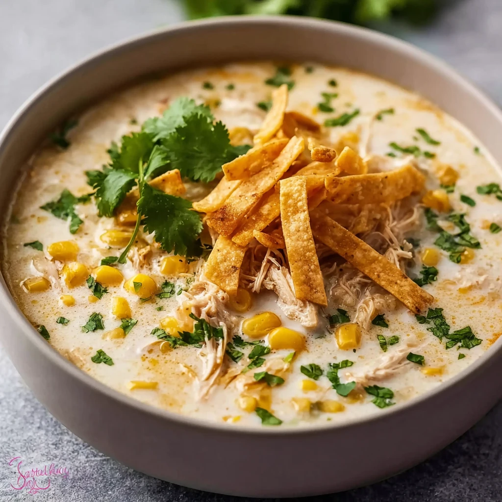 Creamy White Chicken Enchilada Soup