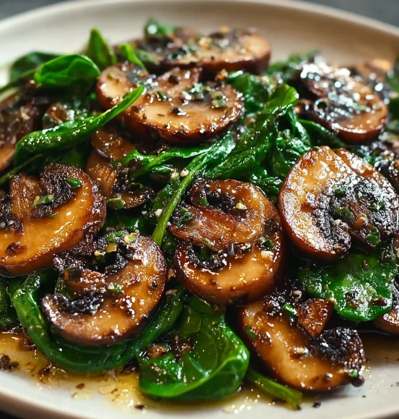 Create Sauted Mushrooms Spinach Just Steps