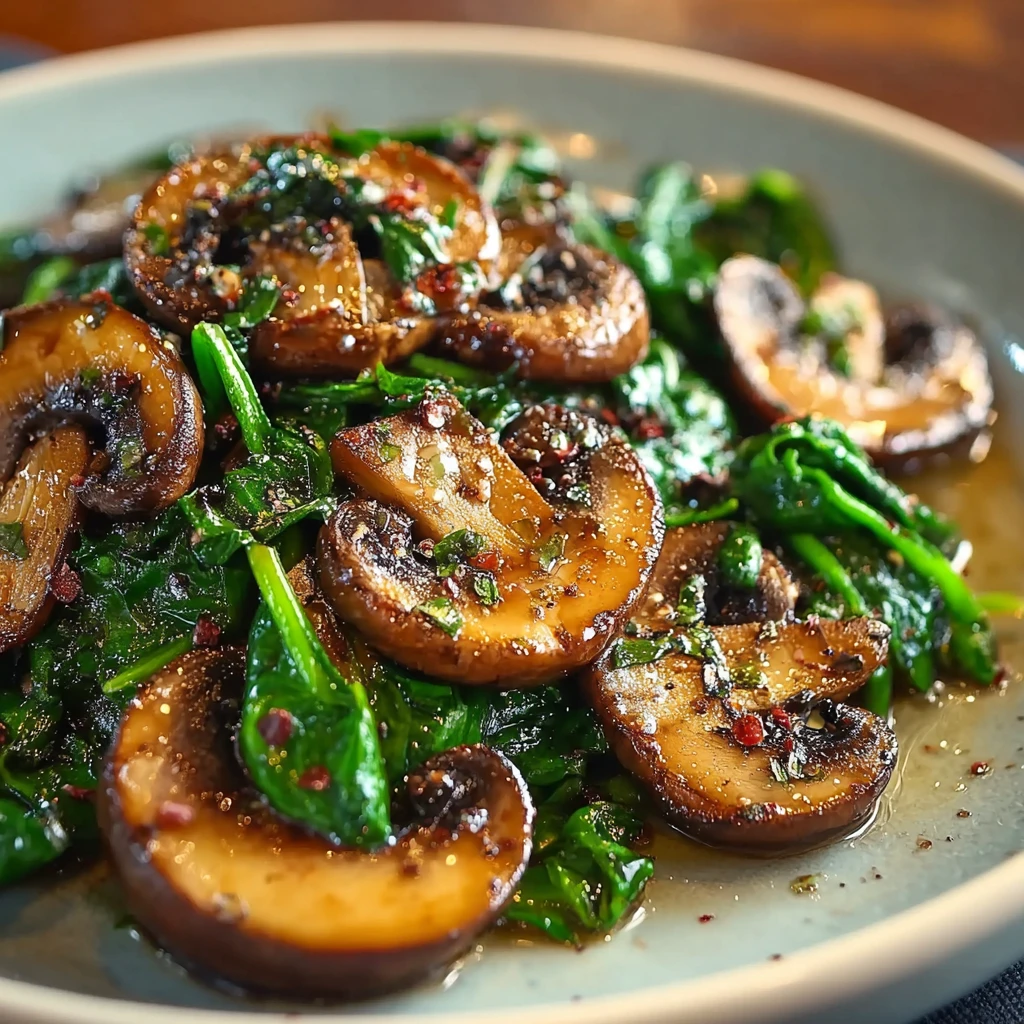 Create Sauted Mushrooms Spinach Just Steps