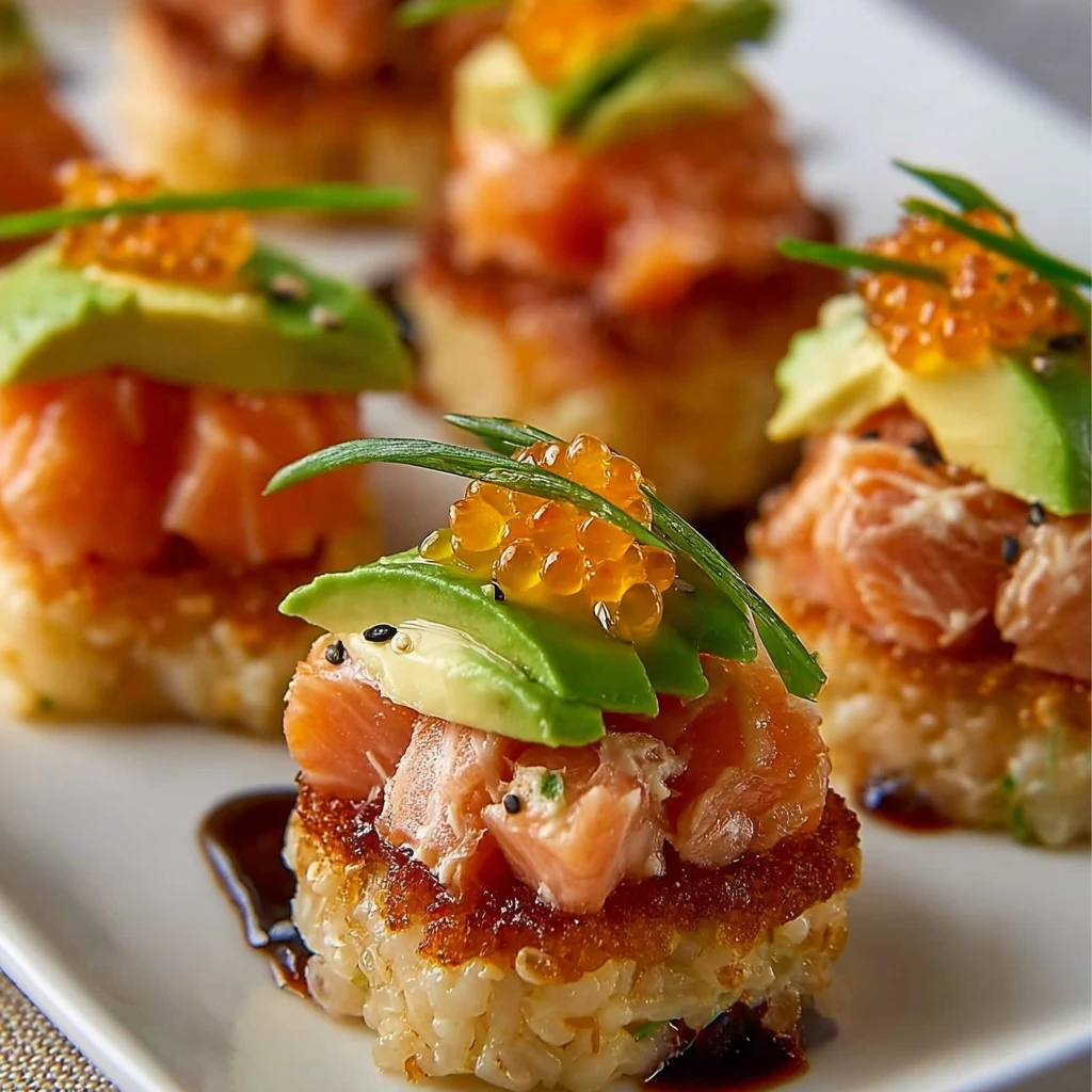 Crispy Rice Salmon Appetizer